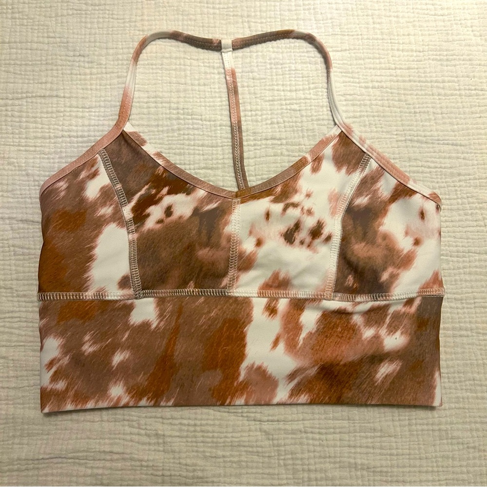 Strut This Marled Cream Tan Mauve Bralette Bra Sz L Large
